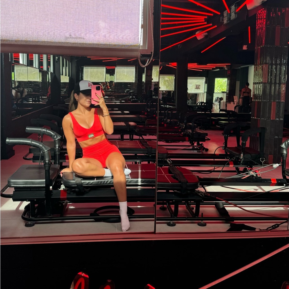 Daily drills red bra and shorts